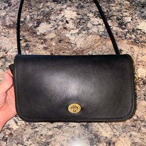 Coach Black Leather Tote Bag